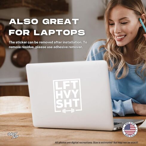 LFT HVY SHT - Motivational Car Vinyl Decal Bumper Sticker for Car, Wall, Window, Vehicle, Inspirational, Gym, Gym Bro, Weights, Lifting, Powerlifting, Bodybuilding in Kuwait