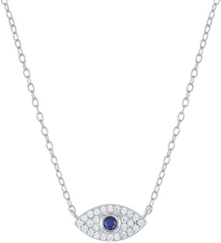14K Gold Moissanite Evil Eye Necklace, Delicate Sapphire Pendant Necklace, Necklaces for Women, Fashion Jewelry Gifts in Kuwait