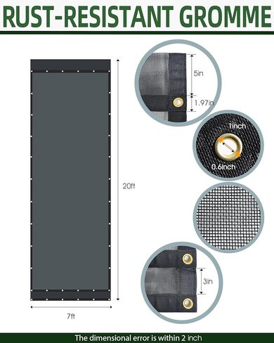 FoundGo 7 'x 20' تفريغ مقطورة قماش القنب 342GSM الثقيلة شاحنة قلابة شبكة قماش القنب مع الحلقات الفينيل المغلفة غطاء شاحنة مقاوم للماء مع جيب مزدوج in Kuwait