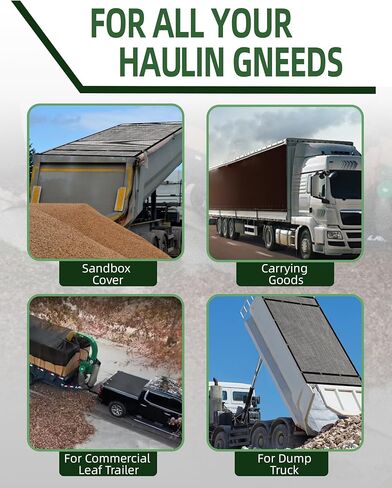 FoundGo 7 'x 20' تفريغ مقطورة قماش القنب 342GSM الثقيلة شاحنة قلابة شبكة قماش القنب مع الحلقات الفينيل المغلفة غطاء شاحنة مقاوم للماء مع جيب مزدوج in Kuwait