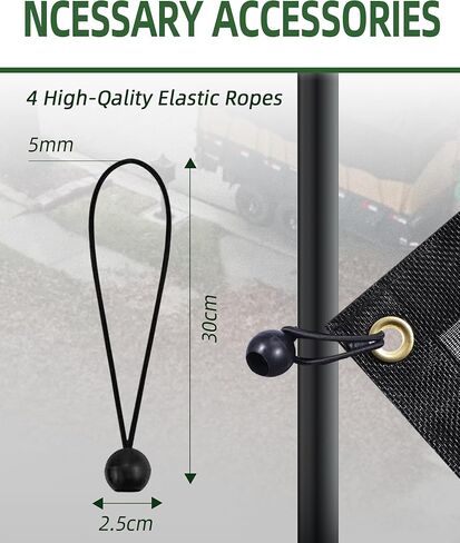 FoundGo 7 'x 20' تفريغ مقطورة قماش القنب 342GSM الثقيلة شاحنة قلابة شبكة قماش القنب مع الحلقات الفينيل المغلفة غطاء شاحنة مقاوم للماء مع جيب مزدوج in Kuwait