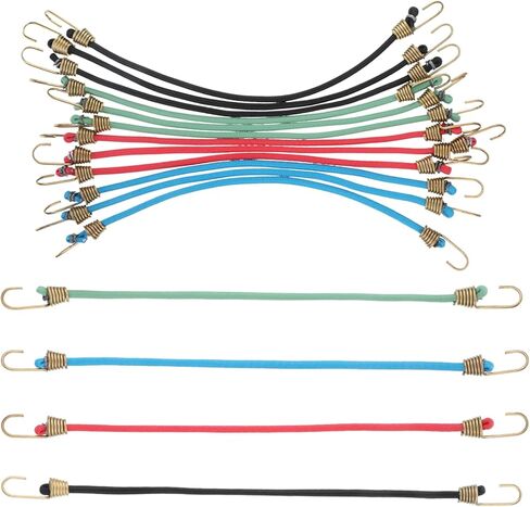 12Pcs Small Bungee Cords with Hooks 10" 20 Inch Short Bungee Cords with Clips for Luggage Outdoor Tent Tarp Bike Car RV Camping Tool Roof Rack Hang in Saudi Arabia