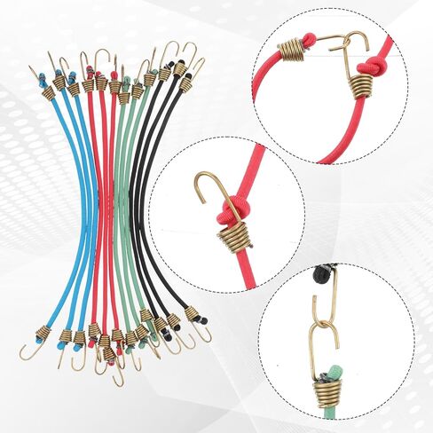12Pcs Small Bungee Cords with Hooks 10" 20 Inch Short Bungee Cords with Clips for Luggage Outdoor Tent Tarp Bike Car RV Camping Tool Roof Rack Hang in Saudi Arabia