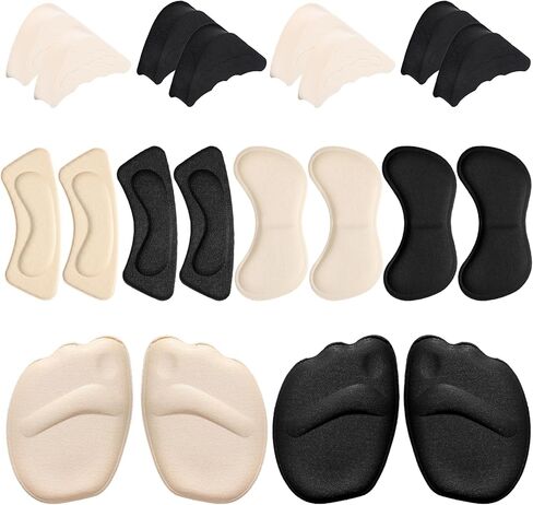 10 Pairs Shoe Insert for Shoes Too Big Shoe Filler Inserts Heel Grip Heel Pads for Loose Shoes, High Heels, Sneakers, Boots, Black and Beige in Kuwait