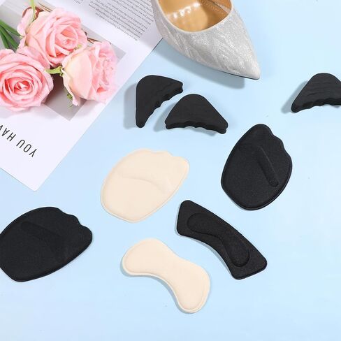 10 Pairs Shoe Insert for Shoes Too Big Shoe Filler Inserts Heel Grip Heel Pads for Loose Shoes, High Heels, Sneakers, Boots, Black and Beige in Kuwait