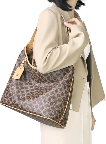 Royal Bagger Retro Tote Bag for Women, Large Capacity Handbag & Fashion Shoulder Purse, Signature Canvas & Leather 5269 in Kuwait