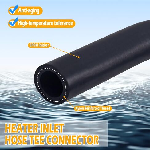 HVAC Heater Hose Assembly with Tee Connector Heater Core Supply Hose Replacement for Cadillac Escalade Chevrolet GMC Yukon Models Replace 22885825 15854958 15895065 in Kuwait