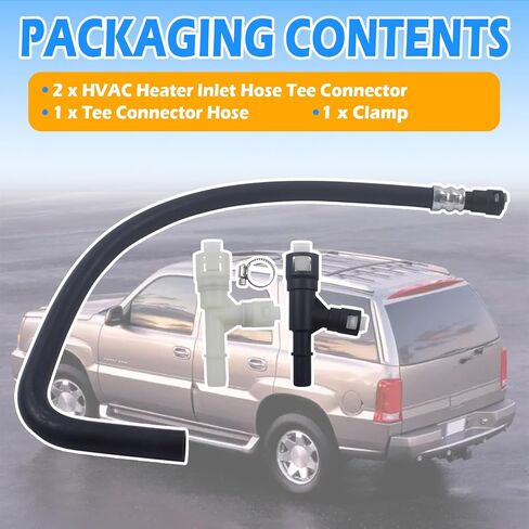 HVAC Heater Hose Assembly with Tee Connector Heater Core Supply Hose Replacement for Cadillac Escalade Chevrolet GMC Yukon Models Replace 22885825 15854958 15895065 in Kuwait