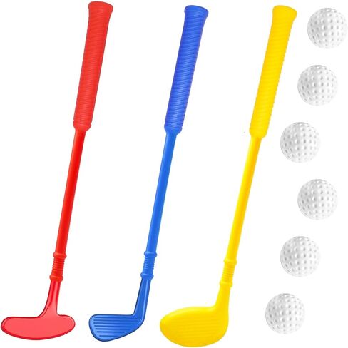 Plastic Golf Clubs, Educational Golf Toys Sets for Toddlers Kids, Sturdy & Multi-Colored in Saudi Arabia