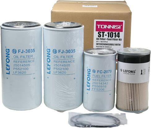 4 Pcs TONNISI ST-1014 Oil & Fuel & Water Separator Filter Kit Replaces P552100, P556916, P550467 Compatible With many Detroit Diesel Series 60 Applications in Kuwait