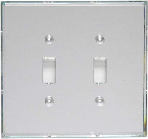 تبديل/تبديل مزدوج من GlassAlike® | غطاء لوحة حائط مرآة من الأكريليك السميك 3/16 بوصة مع حشية/إطار للتركيب المتساطح | كبير الحجم 5¼ بوصة × 5¼ بوصة | يبدو مثل المرآة الزجاجية بشكل أفضل فقط in Kuwait