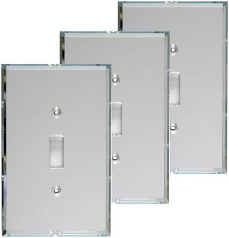 GlassAlike® Double Toggle/Switch | Premium 3/16" Thick Acrylic Mirror Wall Plate Cover with Gasket/Frame for Flush Mount | Oversized 5¼" x 5¼" | Looks Like Glass Mirror Only Better in Saudi Arabia