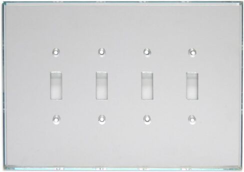 GlassAlike® Double Toggle/Switch | Premium 3/16" Thick Acrylic Mirror Wall Plate Cover with Gasket/Frame for Flush Mount | Oversized 5¼" x 5¼" | Looks Like Glass Mirror Only Better in Saudi Arabia