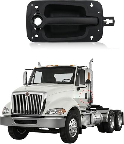 Front Exterior Door Handle Cover Left or Right Side for Truck International ProStar 2008-2014 4100 4200 4300 4400 7300-8600 CXT MXT RXT, OEM Fit, Textured Black, Replace 3747732C1, 1 Pack in Kuwait