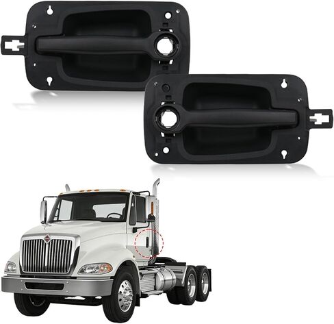 غطاء مقبض الباب الخارجي الأمامي الجانب الأيسر أو الأيمن لشاحنة International ProStar 2008-2014 4100 4200 4300 4400 7300-8600 CXT MXT RXT، OEM Fit، أسود محكم، استبدال 3747732C1، حزمة واحدة in Saudi Arabia