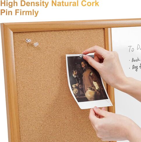 ARCOBIS Cork Board White Board Combo with MDF Wood Frame, 24 x 18 Inch Bulletin Board, Magnetic Dry Erase Board & Corkboard for Wall, Vision Board for Home, Office, School in Kuwait