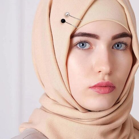 دبابيس حجاب للنساء، مشبك وشاح على شكل حرف U، دبابيس أمان بروش من اللؤلؤ الصناعي لحجاب الرأس وشال الحجاب الإسلامي in Saudi Arabia