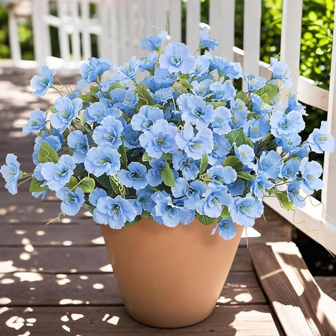 Ouddy Decor 8 Bundles Artificial Hibiscus Flowers for Outdoors Decoration, Faux Silk Flowers Bouquet UV Resistant Fake Plants for Garden Porch Patio Vase Box Planter Indoor Outdoor Home Decor, Pink in Kuwait