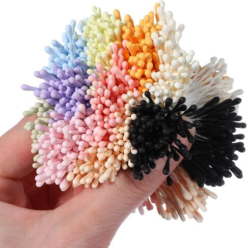 1200 قطعة من أسدية الزهور للحرف اليدوية من Ouligay، سداة زهرة اللؤلؤ من الورق الاصطناعي للحرف اليدوية، السداة المحاكية للبطاقات، قصاصات الزهور، براعم الزهور، صناعة الديكورات DIY من الزهور in Kuwait