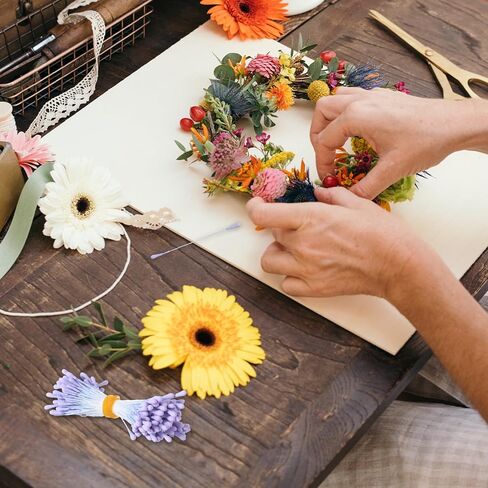 1200 قطعة من أسدية الزهور للحرف اليدوية من Ouligay، سداة زهرة اللؤلؤ من الورق الاصطناعي للحرف اليدوية، السداة المحاكية للبطاقات، قصاصات الزهور، براعم الزهور، صناعة الديكورات DIY من الزهور in Kuwait