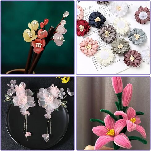 1200 قطعة من أسدية الزهور للحرف اليدوية من Ouligay، سداة زهرة اللؤلؤ من الورق الاصطناعي للحرف اليدوية، السداة المحاكية للبطاقات، قصاصات الزهور، براعم الزهور، صناعة الديكورات DIY من الزهور in Kuwait