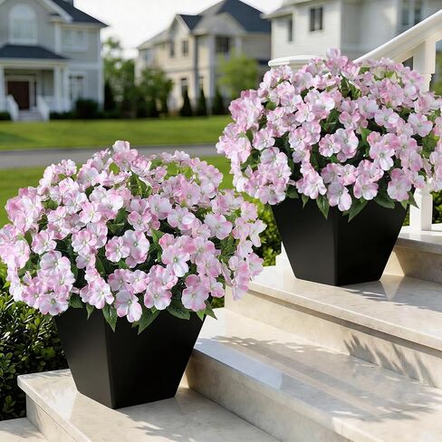 YXZZWL 16 Bundles Artificial Impatiens for Outdoor Spring Summer Decor, No Fade Silk Fake Flowers, UV-Resistant Faux Plants for Garden Porch Home Farmhouse Decoration (Red) in Saudi Arabia