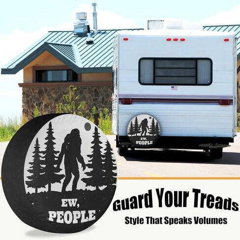 أغطية الإطارات الاحتياطية لمقطورة RV ذات القدم الكبيرة Sasquatch مقاومة للطقس والغبار عالمية لسيارات الدفع الرباعي والمعسكرات ومركبات السفر 12 بوصة 13 بوصة 14 بوصة 15 بوصة 16 بوصة 17 بوصة in Kuwait