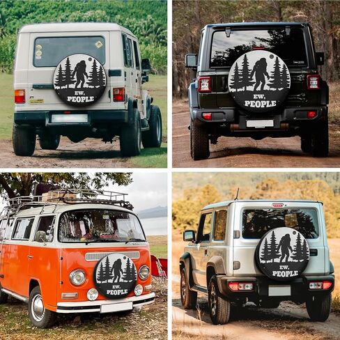 أغطية الإطارات الاحتياطية لمقطورة RV ذات القدم الكبيرة Sasquatch مقاومة للطقس والغبار عالمية لسيارات الدفع الرباعي والمعسكرات ومركبات السفر 12 بوصة 13 بوصة 14 بوصة 15 بوصة 16 بوصة 17 بوصة in Kuwait