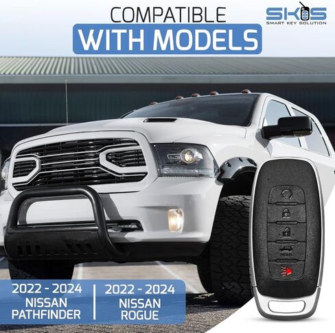 SKS Smart Key for Nissan 2022-2023, 5-Button Proximity Key Fob Replacement for Nissan Kicks Rogue Pathfinder KR5TXPZ3 285E3-7LA7A S180146127 in Kuwait