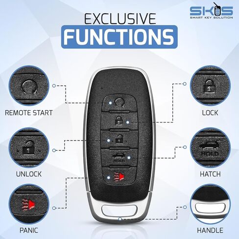 SKS Smart Key for Nissan 2022-2023, 5-Button Proximity Key Fob Replacement for Nissan Kicks Rogue Pathfinder KR5TXPZ3 285E3-7LA7A S180146127 in Kuwait