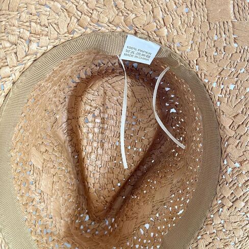 قبعة من القش للجنسين، أشرطة زخرفية أنيقة مطرزة بالخرز، للشاطئ في الهواء الطلق لنزهات الشاطئ، حدود واسعة، بيج شمسي in Kuwait