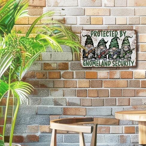 لافتات قصدير معدنية عتيقة مضحكة، أمان جنوملاند، صيادو جنوم، هدية لمحبي جنوم، هدايا عيد الميلاد، هدية الترحيب بالمنزل، علامة فنية جدارية من القصدير المعدني العتيق، علامة ديكور ساحة in Kuwait