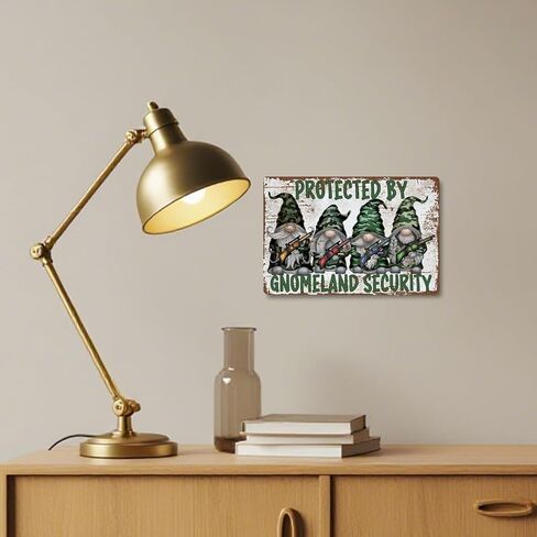 لافتات قصدير معدنية عتيقة مضحكة، أمان جنوملاند، صيادو جنوم، هدية لمحبي جنوم، هدايا عيد الميلاد، هدية الترحيب بالمنزل، علامة فنية جدارية من القصدير المعدني العتيق، علامة ديكور ساحة in Kuwait