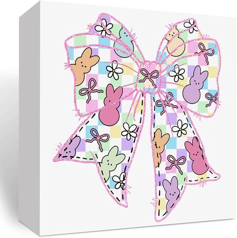 Easter Desk Decorations, Christian Easter Decorations, He is Risen Retro Farmhouse Lamb Cross Wooden Box Sign Decor for Home Office Table Kitchen Bathroom Party Shelf Tiered Tray 5x5 Inch in Kuwait