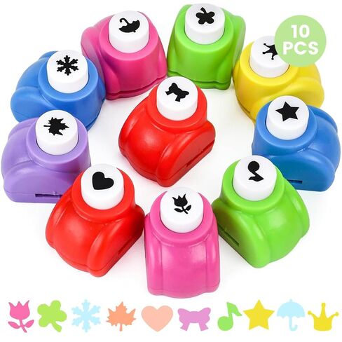LoveInUSA Punch Craft Set, 10 Pack Hole Punch Shapes Hole Punch Shape Scrapbooking Supplies Shapes Hole Punch Great for Crafting & Fun Projects in Kuwait