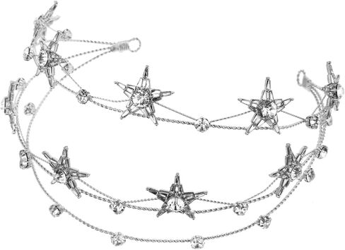 IMIKEYA Silver Star Tiara Headpiece for Brides - Elegant Star Crown Hair Accessory - for Weddings Bridal Parties and Special Occasions on Your Big Day in Saudi Arabia