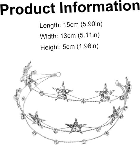 IMIKEYA Silver Star Tiara Headpiece for Brides - Elegant Star Crown Hair Accessory - for Weddings Bridal Parties and Special Occasions on Your Big Day in Saudi Arabia