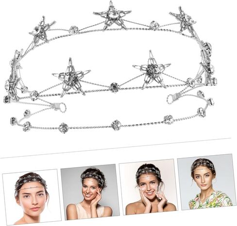IMIKEYA Silver Star Tiara Headpiece for Brides - Elegant Star Crown Hair Accessory - for Weddings Bridal Parties and Special Occasions on Your Big Day in Saudi Arabia
