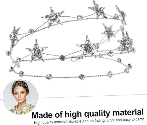 IMIKEYA Silver Star Tiara Headpiece for Brides - Elegant Star Crown Hair Accessory - for Weddings Bridal Parties and Special Occasions on Your Big Day in Saudi Arabia