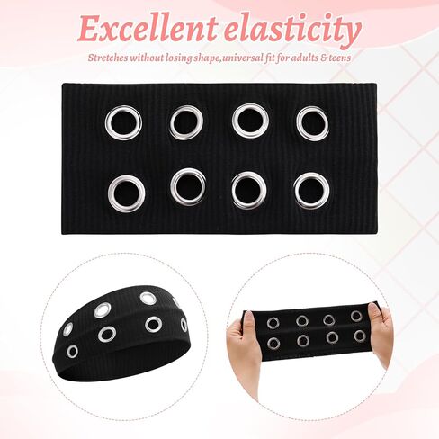 JATEBI 8 Pcs Gothic Punk Rock Accessories for Women, Y2K Accessories Set Black Studded Belt Bracelets Grommet Headband Punk Star Pants Chain Necklaces Earrings Sunglasses for Women in Kuwait