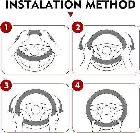 14-15 Inch Fuzzy Fluffy Steering Wheel Cover, Winter Warm Soft Non-Slip Car Steering Wheel Protection Decoration, Universal for Most Cars (Black) in Kuwait