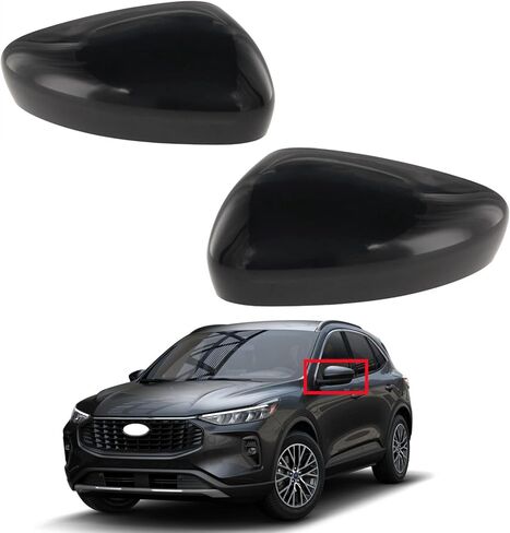 غطاء مرآة الرؤية الخلفية متوافق مع 2020-2024 Ford Escape SE/SEL 20 21 22 23 24 w/o بدوره إشارة ضوء مرآة قبعات استبدال اليسار واليمين in Kuwait