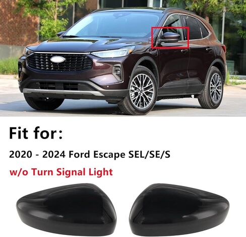 غطاء مرآة الرؤية الخلفية متوافق مع 2020-2024 Ford Escape SE/SEL 20 21 22 23 24 w/o بدوره إشارة ضوء مرآة قبعات استبدال اليسار واليمين in Kuwait