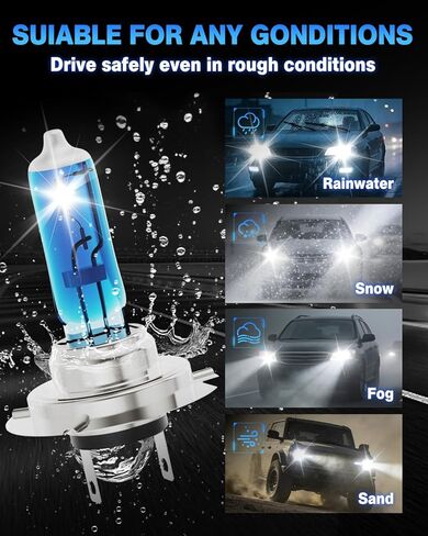 Compatible with Chevrolet Traverse 2013 2014 2015 2016 2017 2018 Halogen Headlight Bulb Combo - 185% Brighter 5000K White High/Low Beam, Plug and Play, 4-Pack in Kuwait