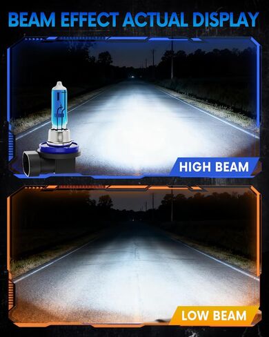 H11/H8/H9 Halogen Headlight/Fog Light 12V 100W White 5000K High/Low Beam Super Bright, 2 pack in Kuwait