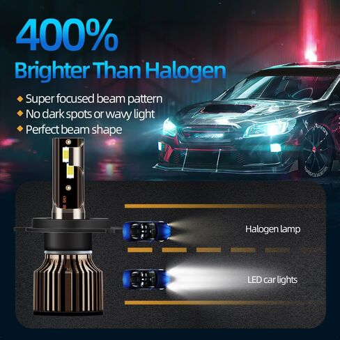 Fit For Toyota 4Runner 1999 2000 2001 2002 Light Bulbs, H4 Hi&Lo Beam Light Bulbs Combo, 400% Brightness, 6000K White, 30000 Lumens Bright, Pack of 2 in Saudi Arabia