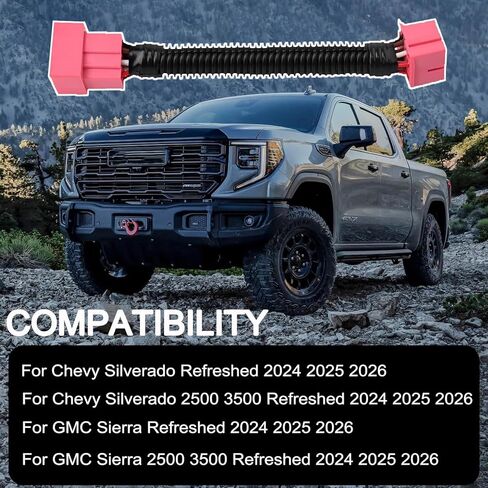 Mod Harness Auto Fog All Lights Compatible with GMC 2024-2026 Sierra Chevy Silverado 1500, 2024-2026 2500 3500 HD Fog Lights Always On When Intellibeam/High Beams/Auto Headlamps On in Saudi Arabia