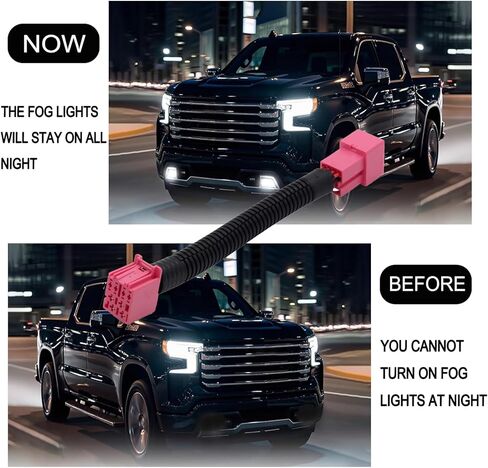 Mod Harness Auto Fog All Lights Compatible with GMC 2024-2026 Sierra Chevy Silverado 1500, 2024-2026 2500 3500 HD Fog Lights Always On When Intellibeam/High Beams/Auto Headlamps On in Saudi Arabia