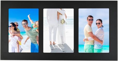 إطارات صور مجمعة مقاس 8 × 10، إطار صور ثلاثي الفتحات، يناسب صور واحدة مقاس 8 × 10 و2 5 × 7، إطار مجمع متعدد الفتحات، خشب أسود، زجاج مقسى، معلق على الحائط أو شاشة العرض على الطاولة، حزمة واحدة in Saudi Arabia