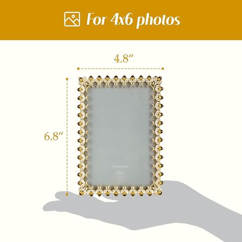 إطار صورة النحلة الذهبية للصور مقاس 4×6 - إطار صورة نحلة مزخرفة أنيقة - هدية مدروسة لذكرى زواجها أو ديكور المنزل المستوحى من الطبيعة in Kuwait
